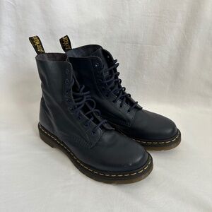 Dr. Martens Pascal Leather Boots, Navy Blue, Size 10
